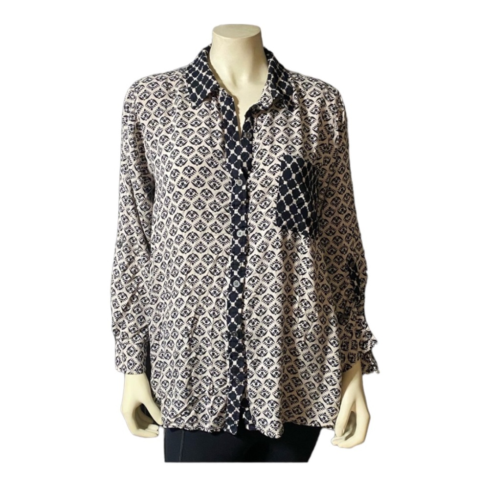 Style & Co Long Sleeve High Low Blouse